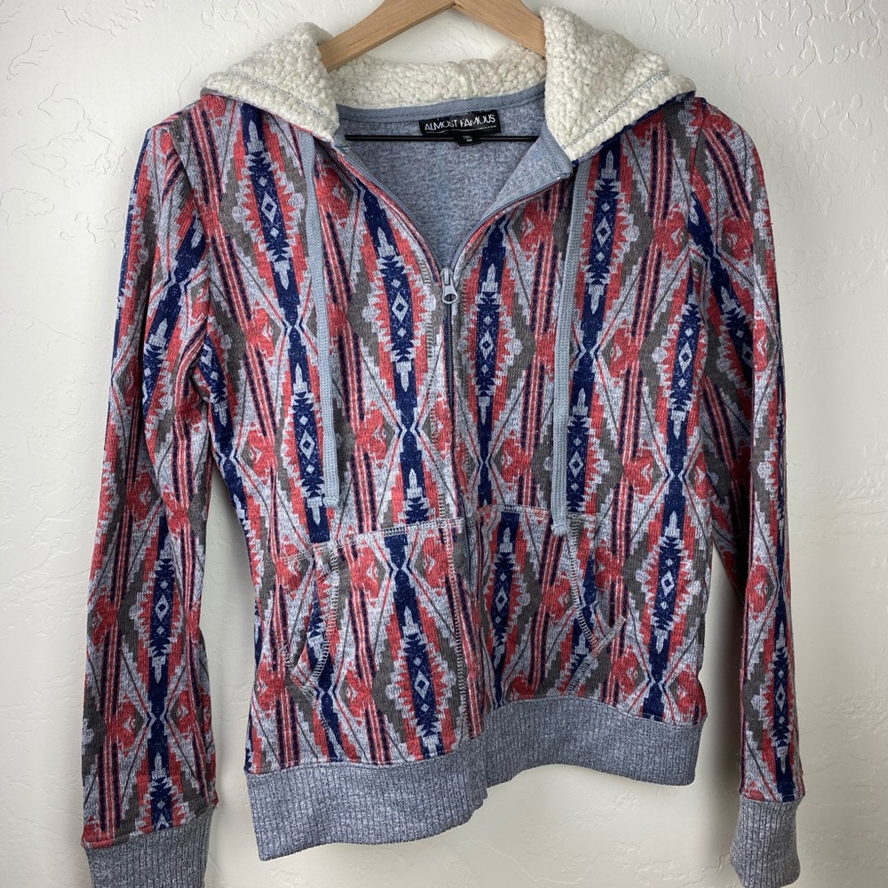 Thick Zip Up Aztec Jacket